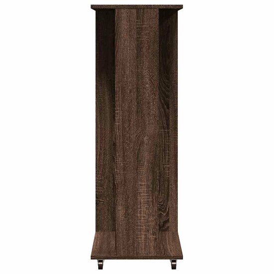 Kledingkast Met Wielen 102X38X110 Cm Bewerkt Hout Bruin Eiken bruin eikenkleur