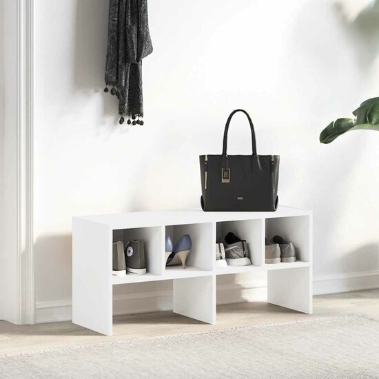 Schoenenrek stapelbaar 89,5x30x40 cm wit