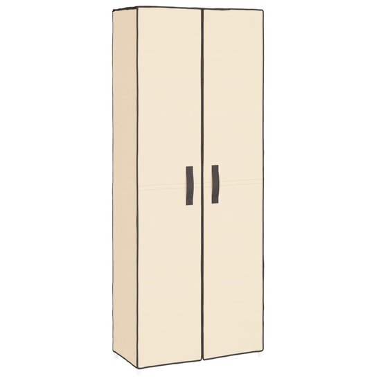 Schoenenkast 60x30x166 cm stof cr&egrave;mekleurig