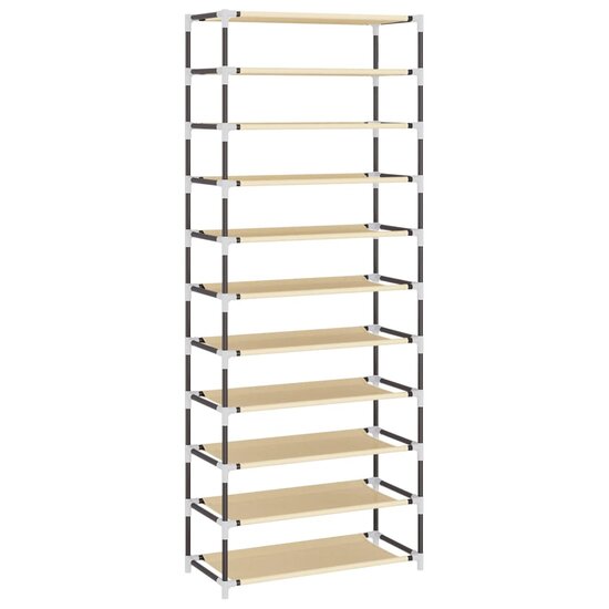 Schoenenkast 60x30x166 cm stof cr&egrave;mekleurig