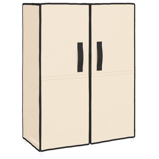 Schoenenkast 60x28x90 cm stof cr&egrave;mekleurig