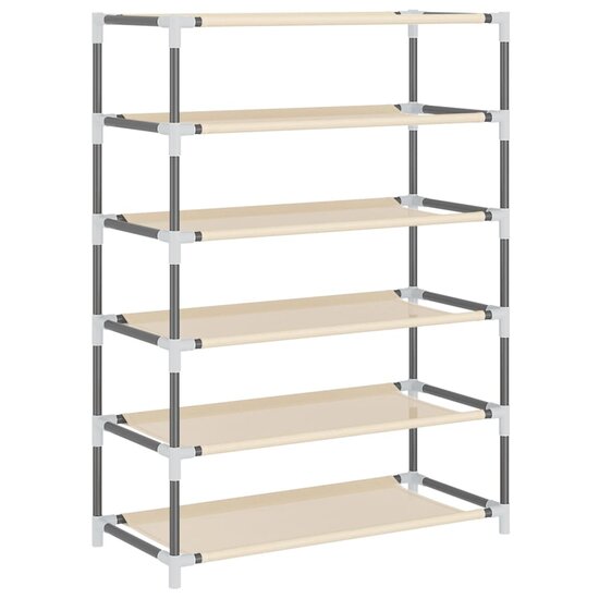 Schoenenkast 60x28x90 cm stof cr&egrave;mekleurig