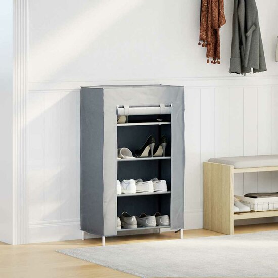 Schoenenkast 60,5X30X97 Cm Vliesvlies Grijs