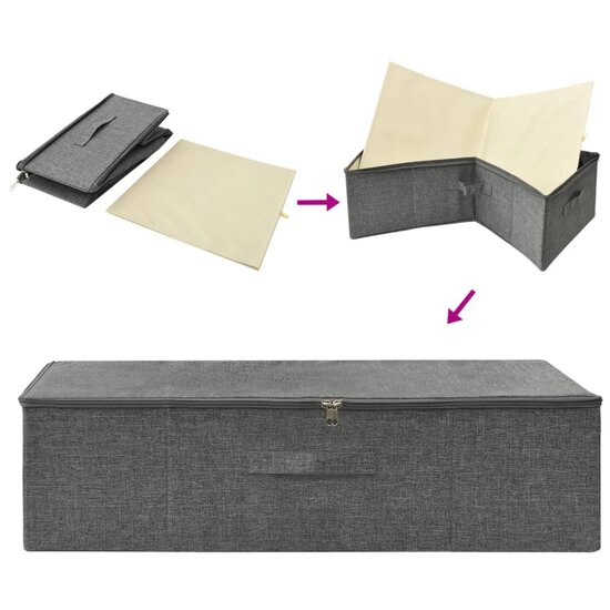Opbergbox 70x40x18 cm stof antracietkleurig