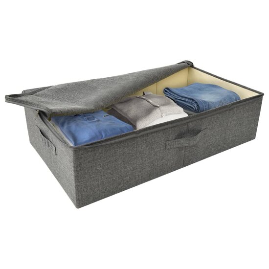 Opbergbox 70x40x18 cm stof antracietkleurig