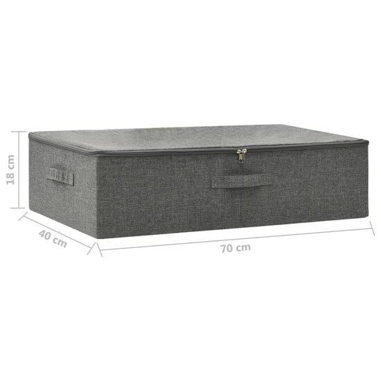Opbergbox 70x40x18 cm stof antracietkleurig