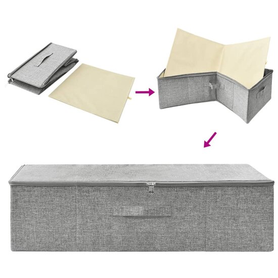Opbergbox 70x40x18 cm stof grijs