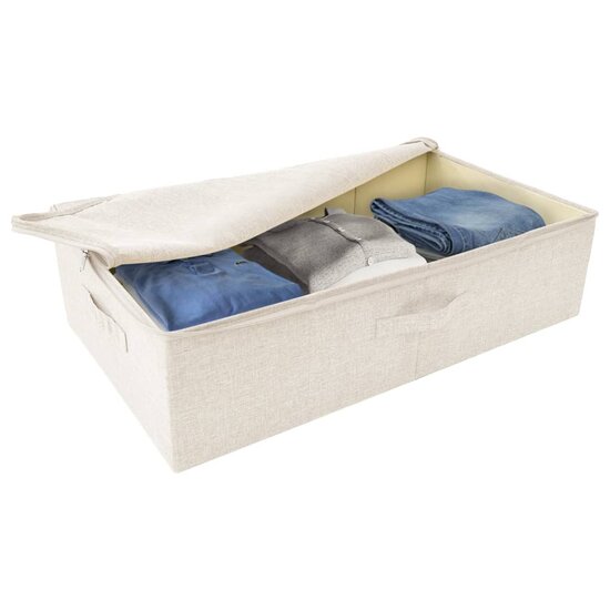 Opbergbox 70x40x18 cm stof cr&egrave;mekleurig