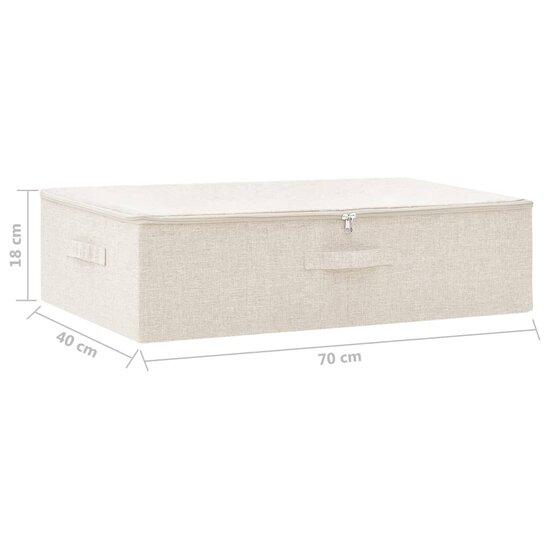 Opbergbox 70x40x18 cm stof cr&egrave;mekleurig