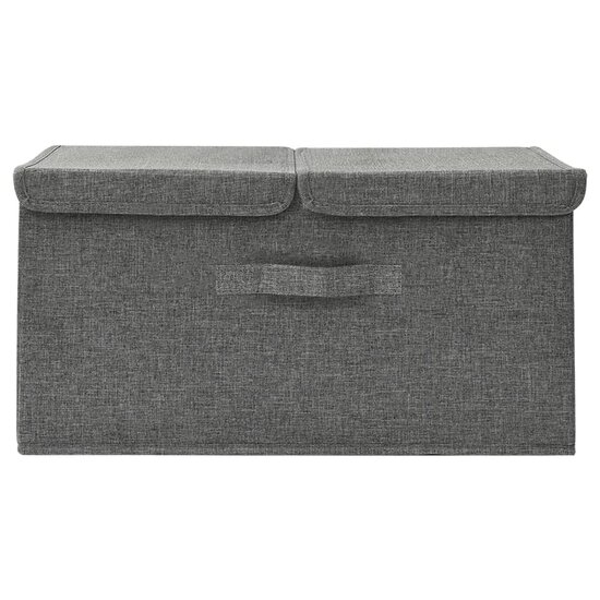 Opbergbox 50x30x25 cm stof antracietkleurig