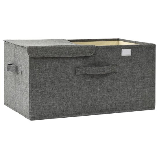 Opbergbox 50x30x25 cm stof antracietkleurig
