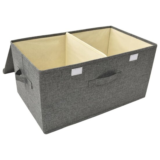 Opbergbox 50x30x25 cm stof antracietkleurig