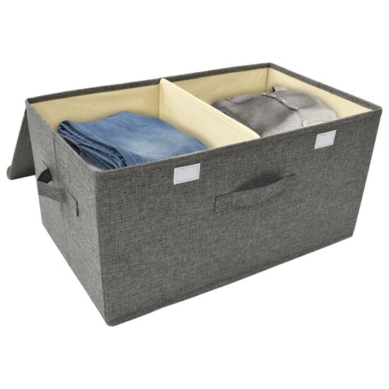 Opbergbox 50x30x25 cm stof antracietkleurig