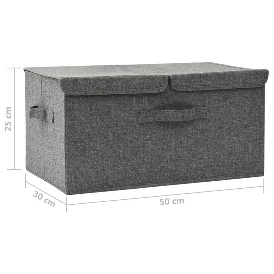 Opbergbox 50x30x25 cm stof antracietkleurig