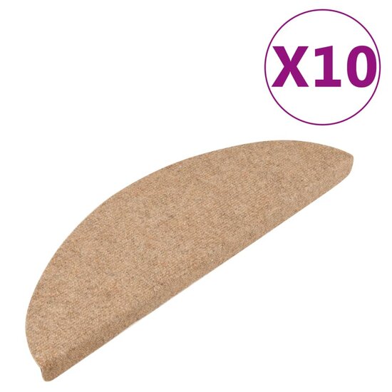 Trapmatten zelfklevend 10 st 56x17x3 cm beige