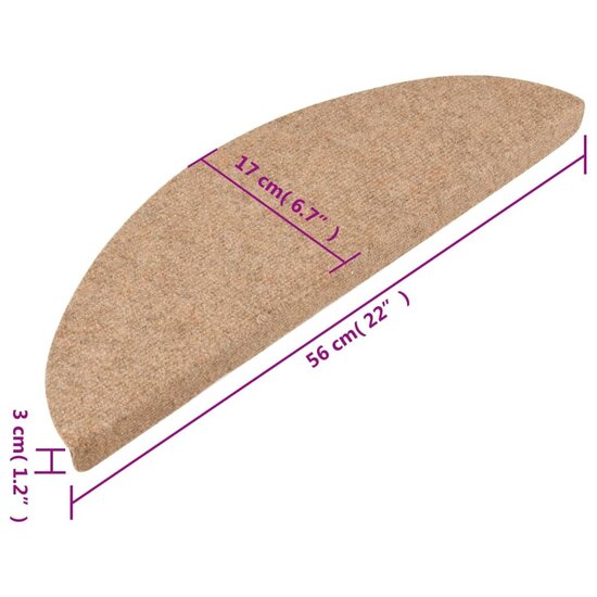Trapmatten zelfklevend 10 st 56x17x3 cm beige