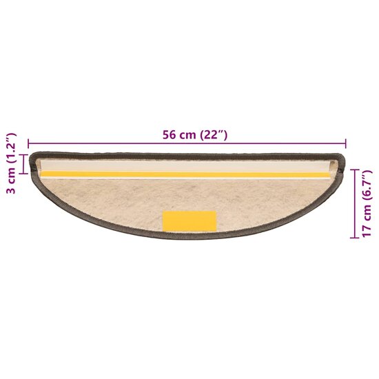 Trapmatten Zelfklevend Sisal-Look Bruin Beige 30 56 x 17 x 3 cm brown beige