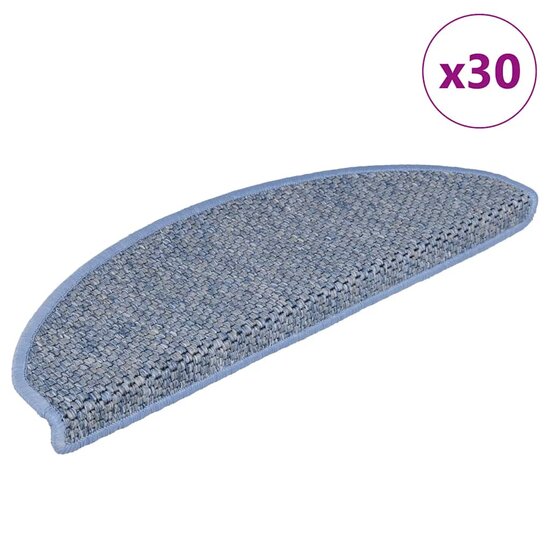 Trapmatten Zelfklevend Sisal-Look 30 65 x 21 x 4 cm Blauw