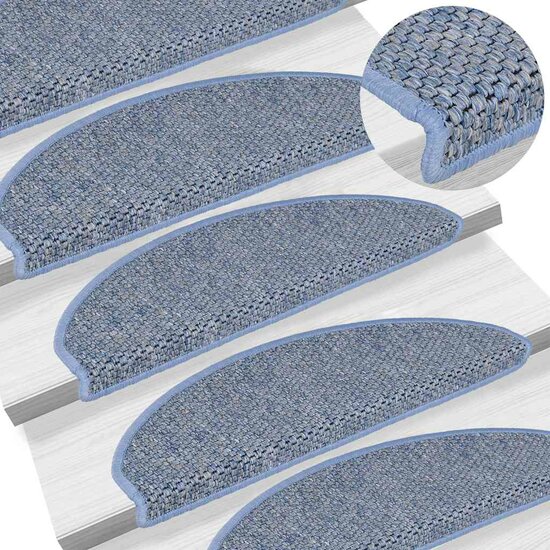 Trapmatten Zelfklevend Sisal-Look 30 65 x 21 x 4 cm Blauw