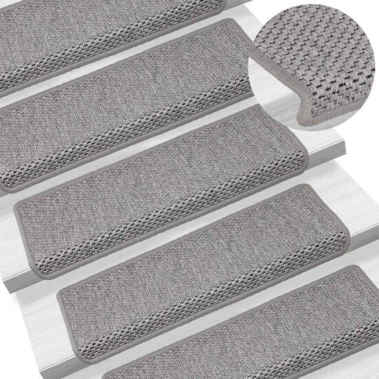 Trapmatten Zelfklevend Sisal-Look 65X21X4Cm Kleurig 30 Zilver