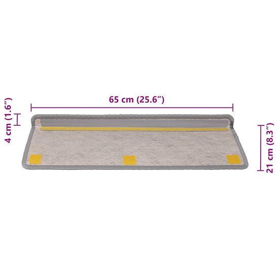 Trapmatten Zelfklevend Sisal-Look 65X21X4Cm Kleurig 30 Zilver