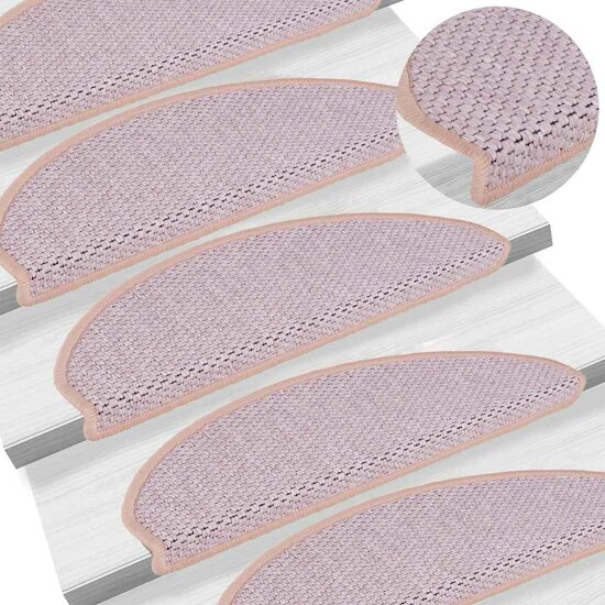 Trapmatten Zelfklevend Sisal-Look 30 65 x 21 x 4 cm Roze