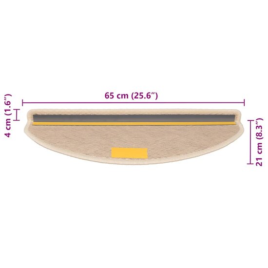 Trapmatten Zelfklevend Sisal-Look 30 65 x 21 x 4 cm berber