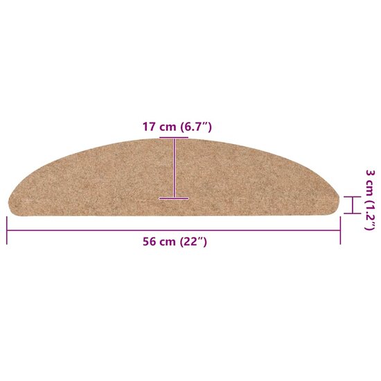 Trapmatten Zelfklevend 30 56 x 17 x 3 cm Beige