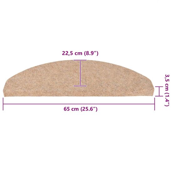 Trapmatten Zelfklevend 65X22,5X3,5 Cm 30 65 x 22.5 x 3.5 cm Beige