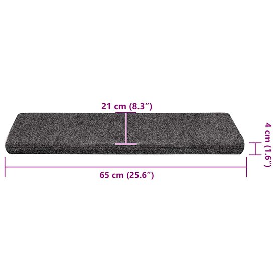 Trapmatten zelfklevend 30 st 65x21x4 cm grijs