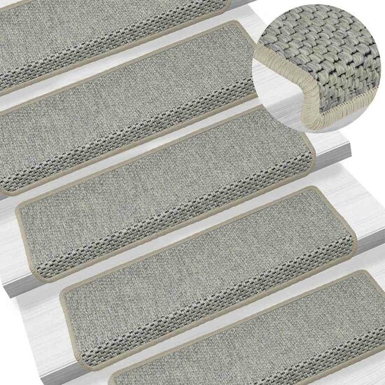 Trapmatten zelfklevend Sisal-Look 30 st 65x21x4 cm groen
