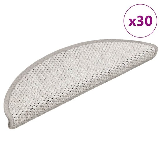 Trapmatten zelfklevend Sisal-Look 30 st 56x17x3 cm Platina