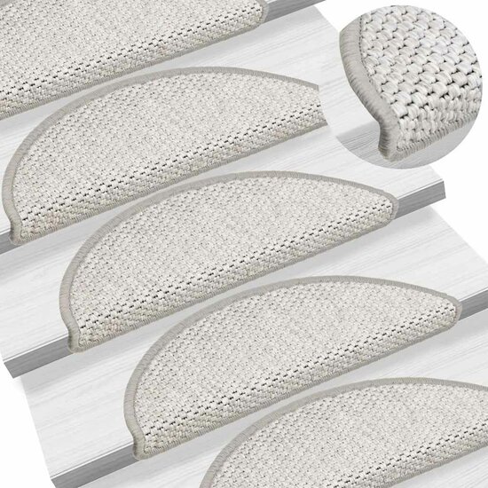 Trapmatten zelfklevend Sisal-Look 30 st 56x17x3 cm Platina