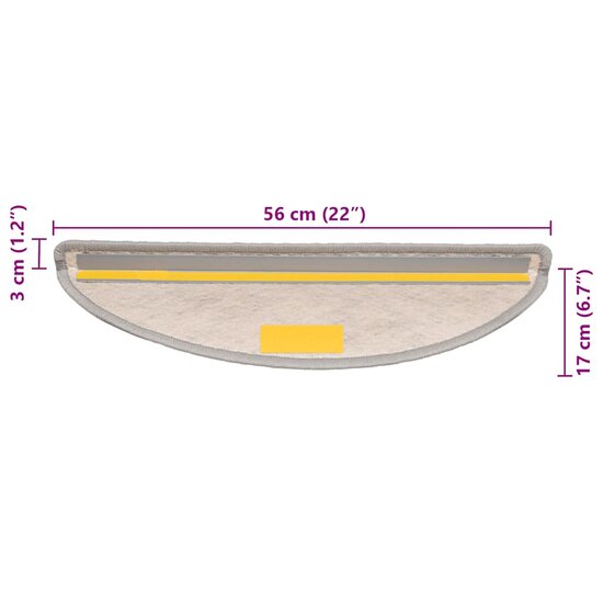 Trapmatten zelfklevend Sisal-Look 30 st 56x17x3 cm Platina