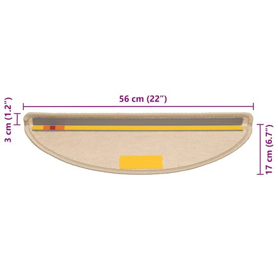 Trapmatten zelfklevend Sisal-Look 30 st 56x17x3 cm donkerbeige