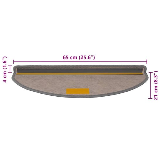Trapmatten zelfklevend Sisal-Look 30 st 65x21x4 cm Platina