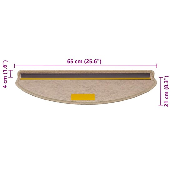 Trapmatten zelfklevend Sisal-Look 30 st 65x21x4 cm zand