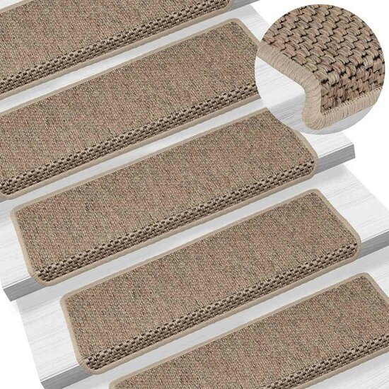 Trapmatten zelfklevend 30 st sisal-look 65x21x4 cm zandkleurig