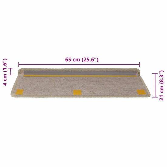 Trapmatten zelfklevend 30 st sisal-look 65x21x4 cm zandkleurig