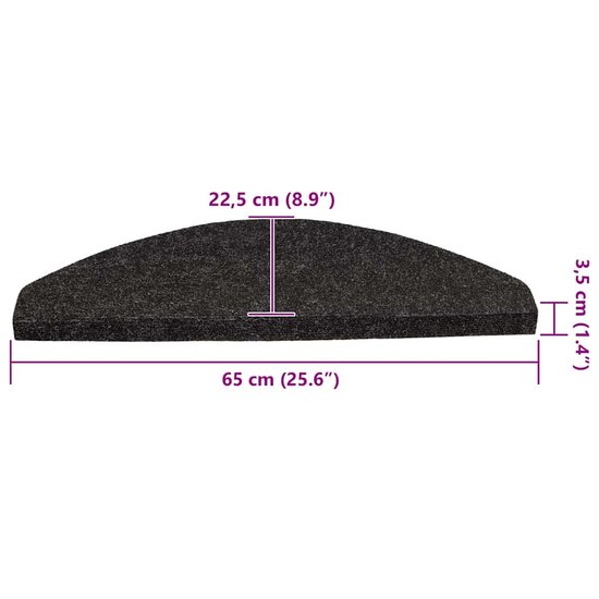 Trapmatten zelfklevend 30 st 65x22,5x3,5 cm antraciet