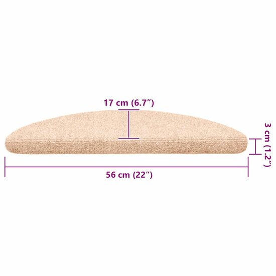 Trapmatten zelfklevend 20 st 56x17x3 cm cr&egrave;mekleurig