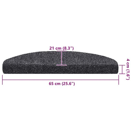 Trapmatten zelfklevend 20 st 65x21x4 cm donkergrijs