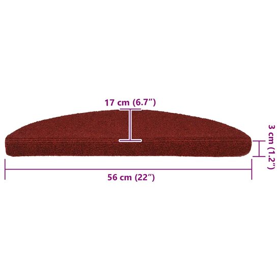 Trapmatten Zelfklevend 20 st 56x17x3 cm rood