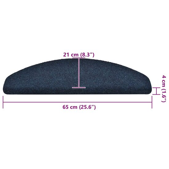 Trapmatten zelfklevend 30 st 65x21x4 cm marineblauw