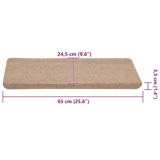 Trapmatten zelfklevend 30 st 65x24,5x3,5 cm beige