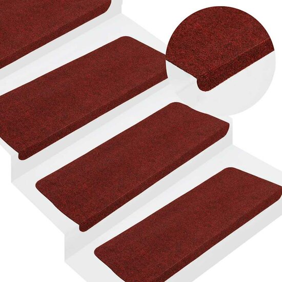 Trapmatten zelfklevend 30 st 65x24,5x3,5 cm rood