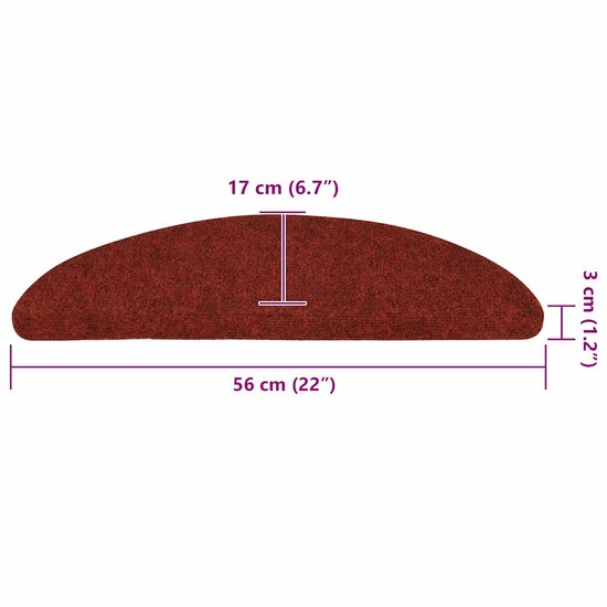 Trapmatten zelfklevend 30 st 56x17x3 cm rood