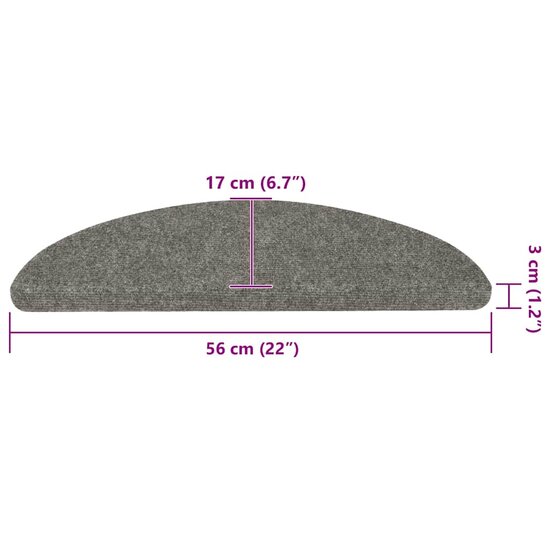 Trapmatten zelfklevend 20 st 56x17x3 cm grijs