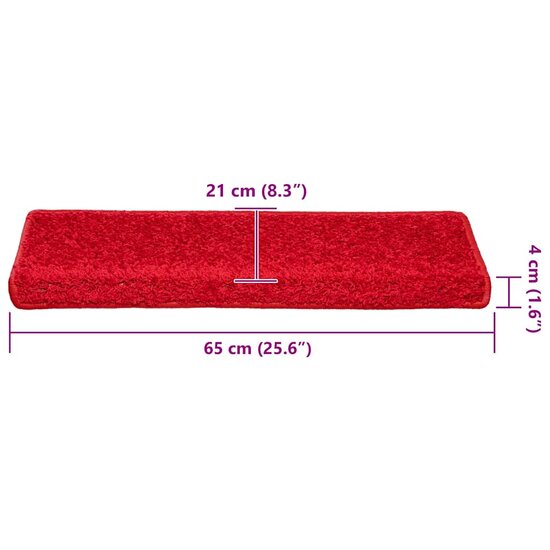 Trapmatten 30 st 65x21x4 cm rood