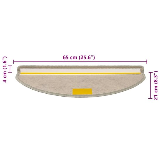Trapmatten Zelfklevend Sisal-Look 30 65 x 21 x 4 cm Lichtgroen